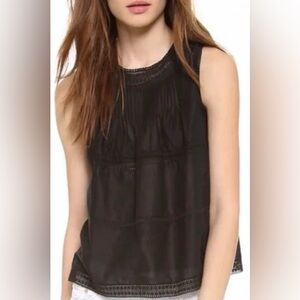 Madewell Sheer Black Lace Panel Tank